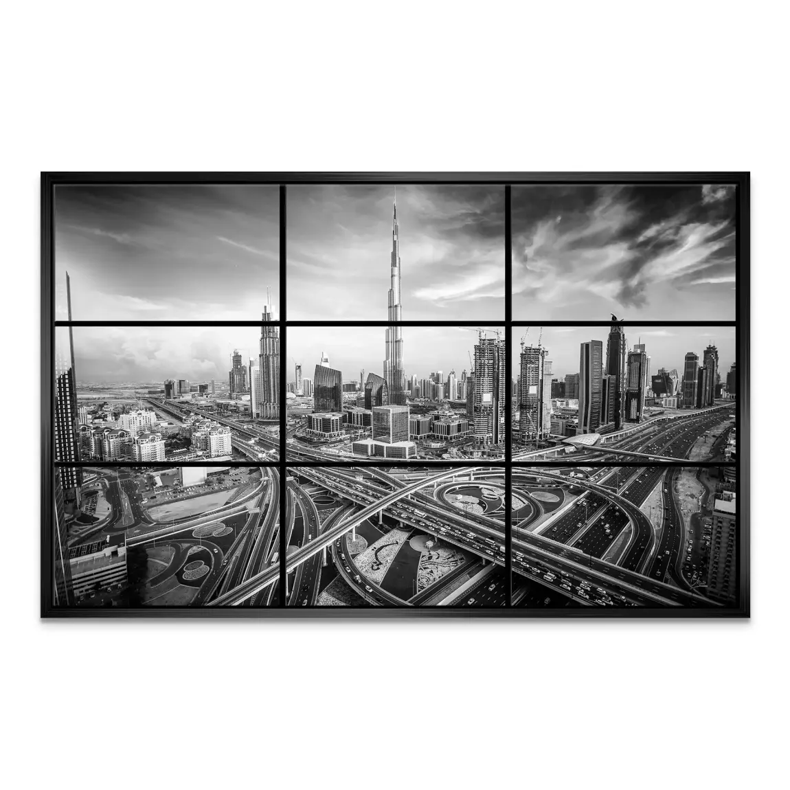 Skyline Noir Dubai Leinwand Bild
