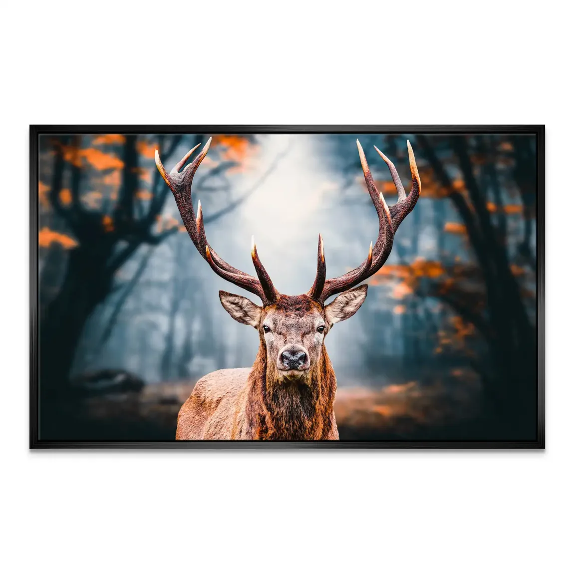 Hirsch im Wald Leinwand Bild