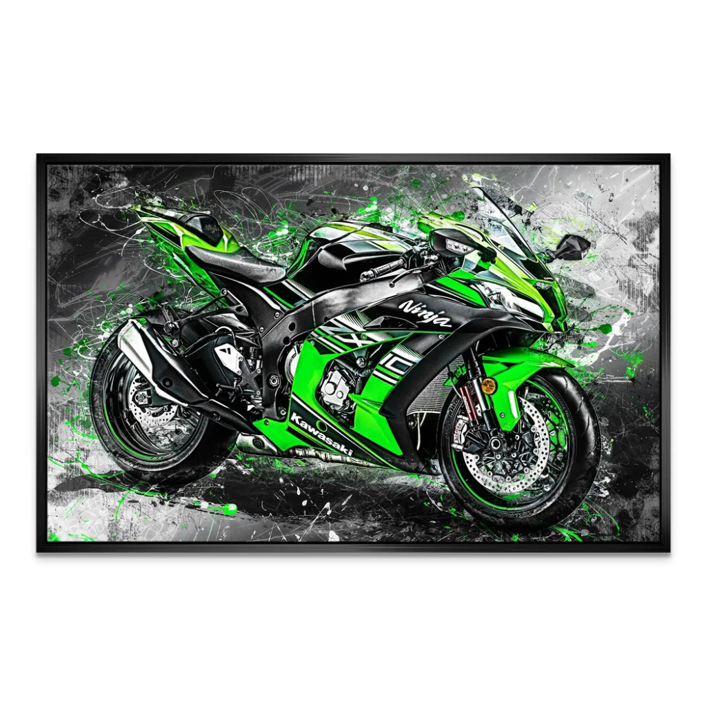 Kawasaki ZX10 Abstrakt Leinwand Bild INGALERIE