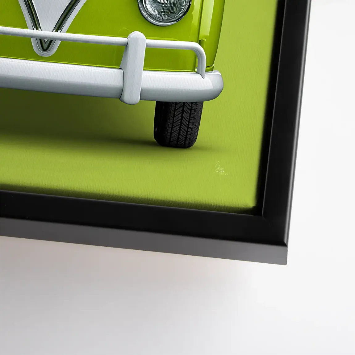 Green VW Bulli Leinwand Bild
