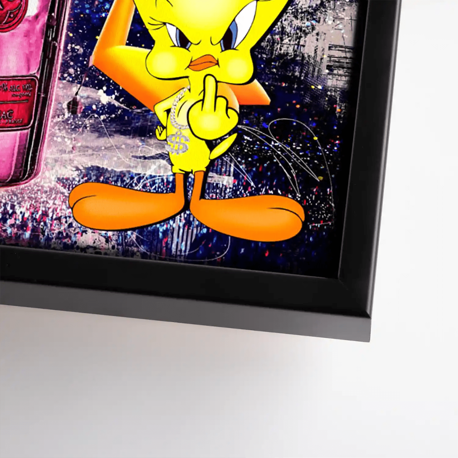 Duffy & Tweety Champagner Leinwand Bild INGALERIE