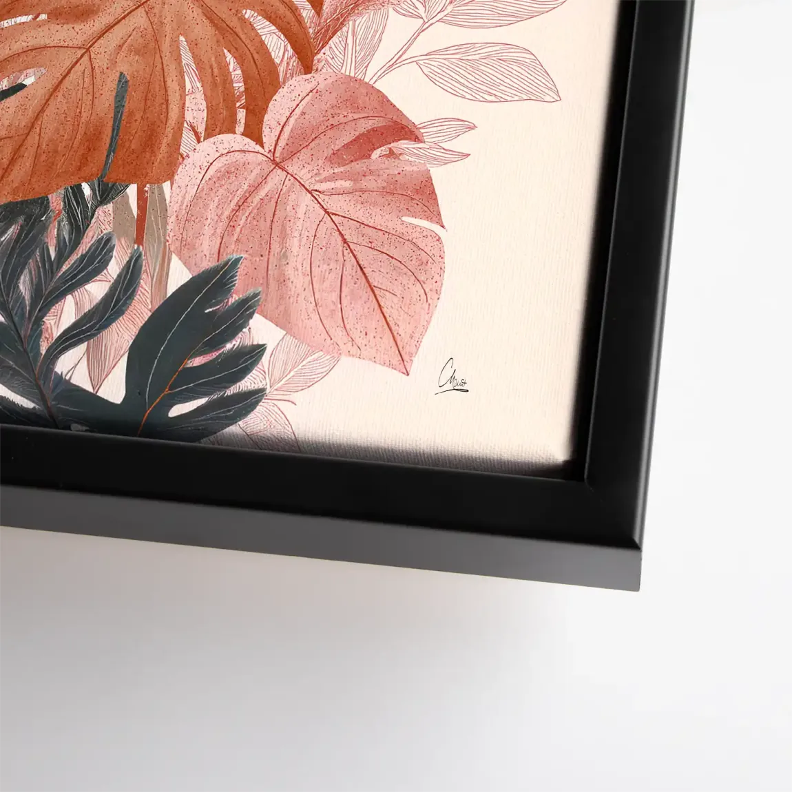 Terracotta Leaves Harmony Leinwand Bild