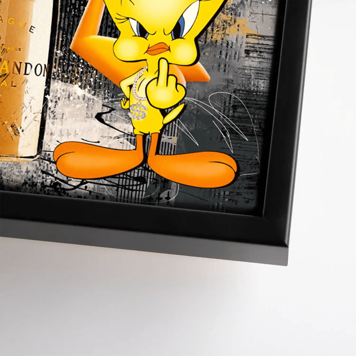 Duffy & Tweety Champagner Pop Art Leinwand Bild INGALERIE