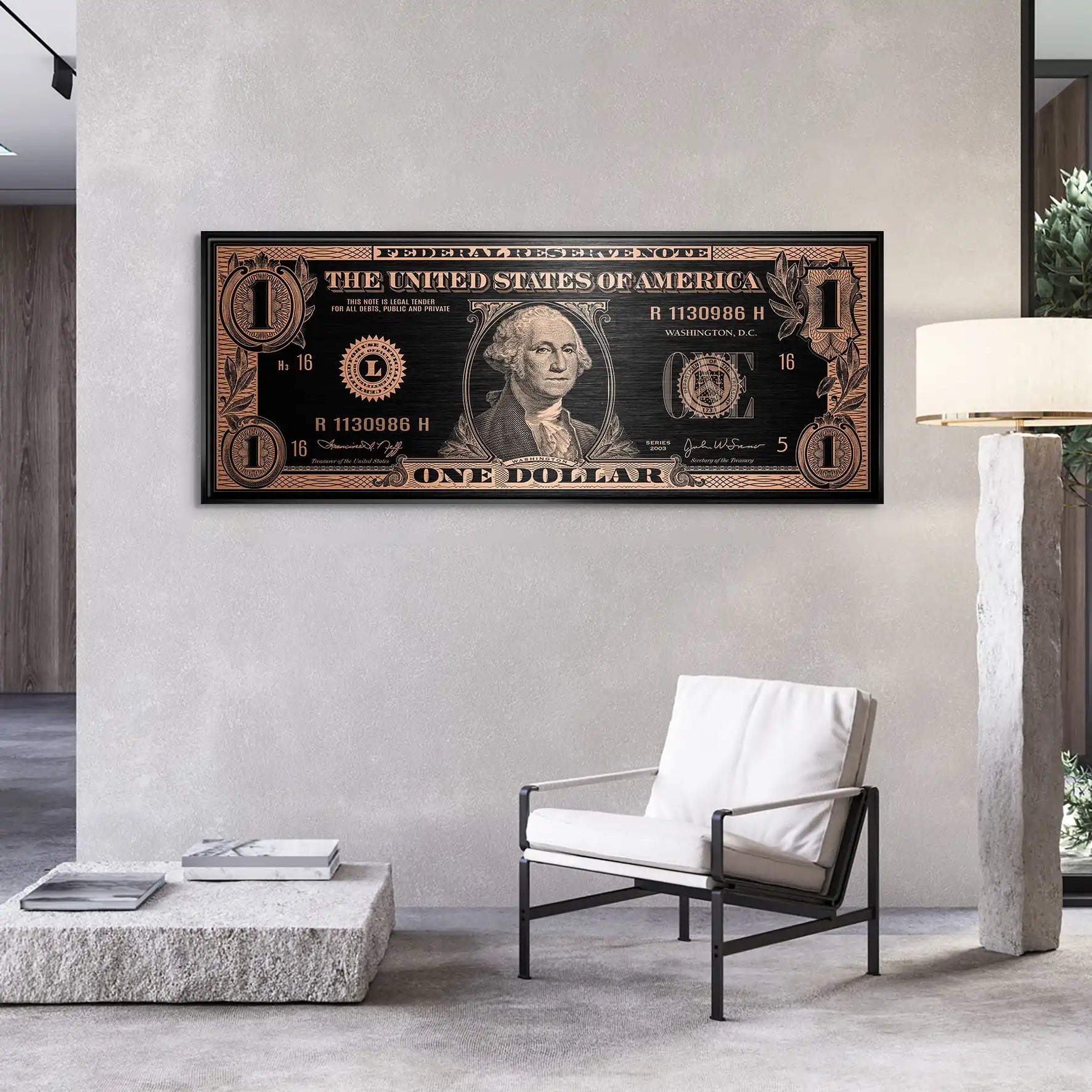 One Dollar Bronze Style Leinwand Bild INGALERIE