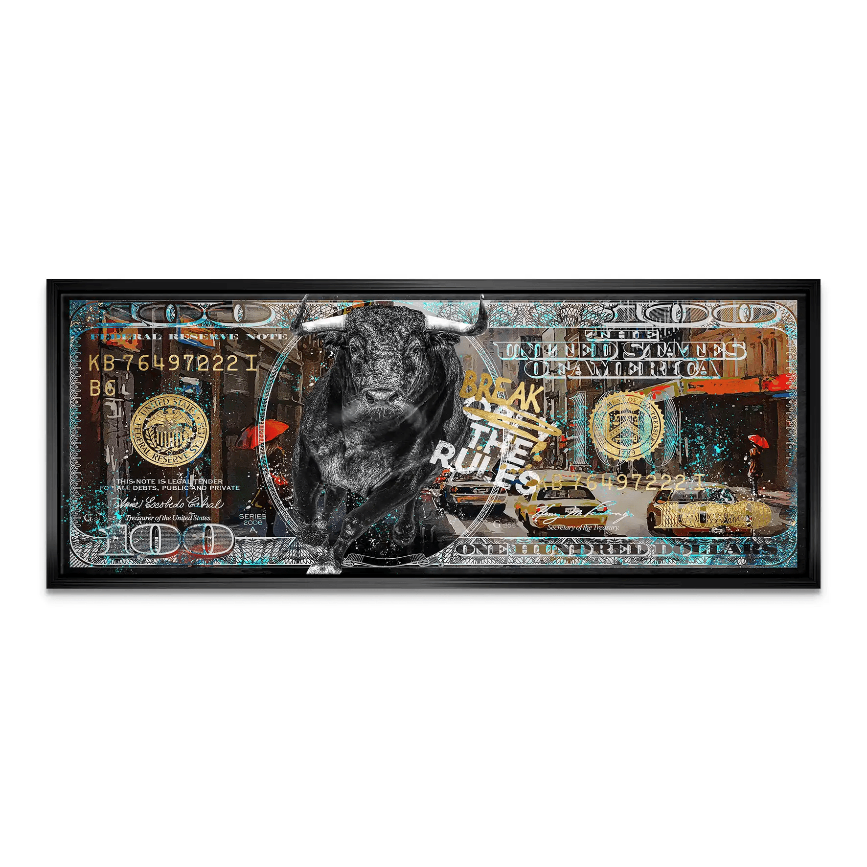 Dollar Stier NY Rules Leinwand Bild INGALERIE
