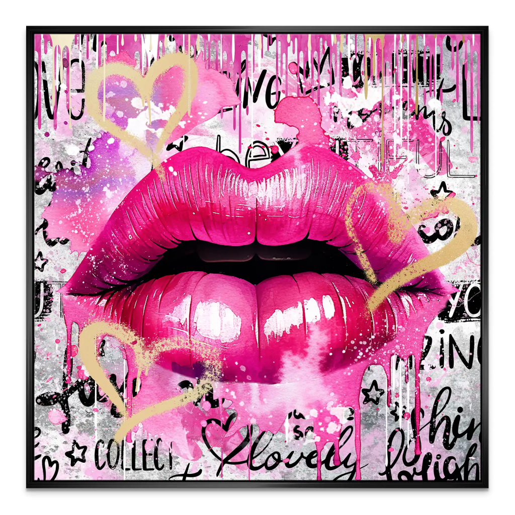 Sweet Lips Pink Style Leinwand Bild INGALERIE