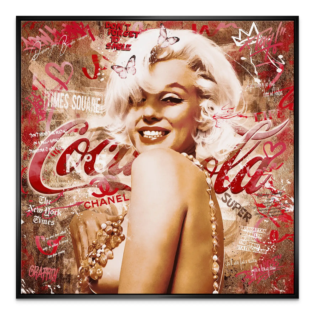 Marilyn Monroe Graffiti Retro Style Leinwand Bild INGALERIE