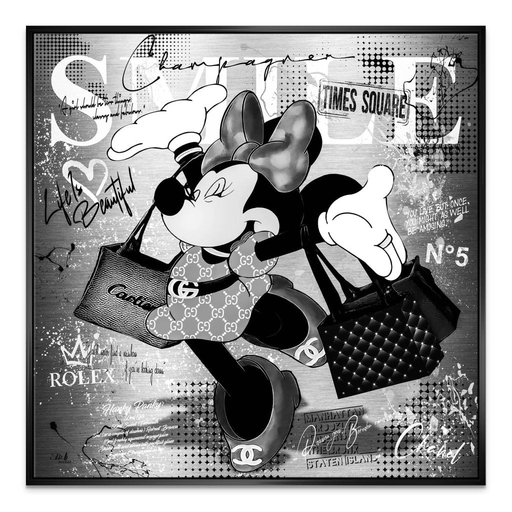 Minnie Smile Black Pop Art Leinwand Bild INGALERIE