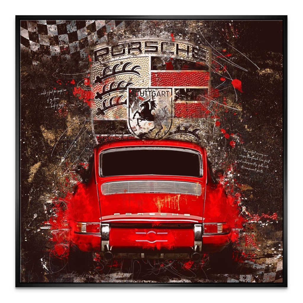 Porsche 911 Retro Abstrakt Leinwand Bild INGALERIE