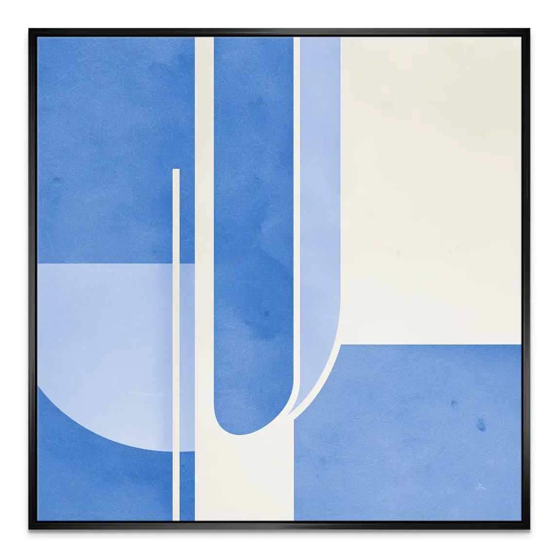 Blaue Geometrie Leinwand Bild