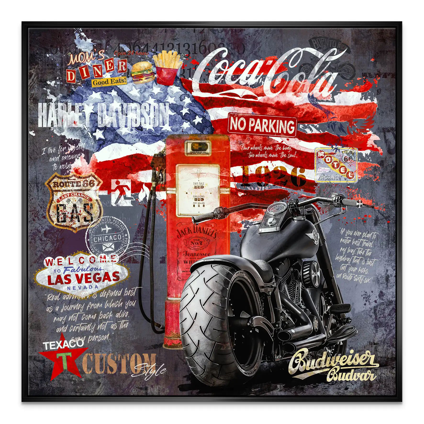 Harley USA Pop Art Nr.2 Leinwand Bild INGALERIE