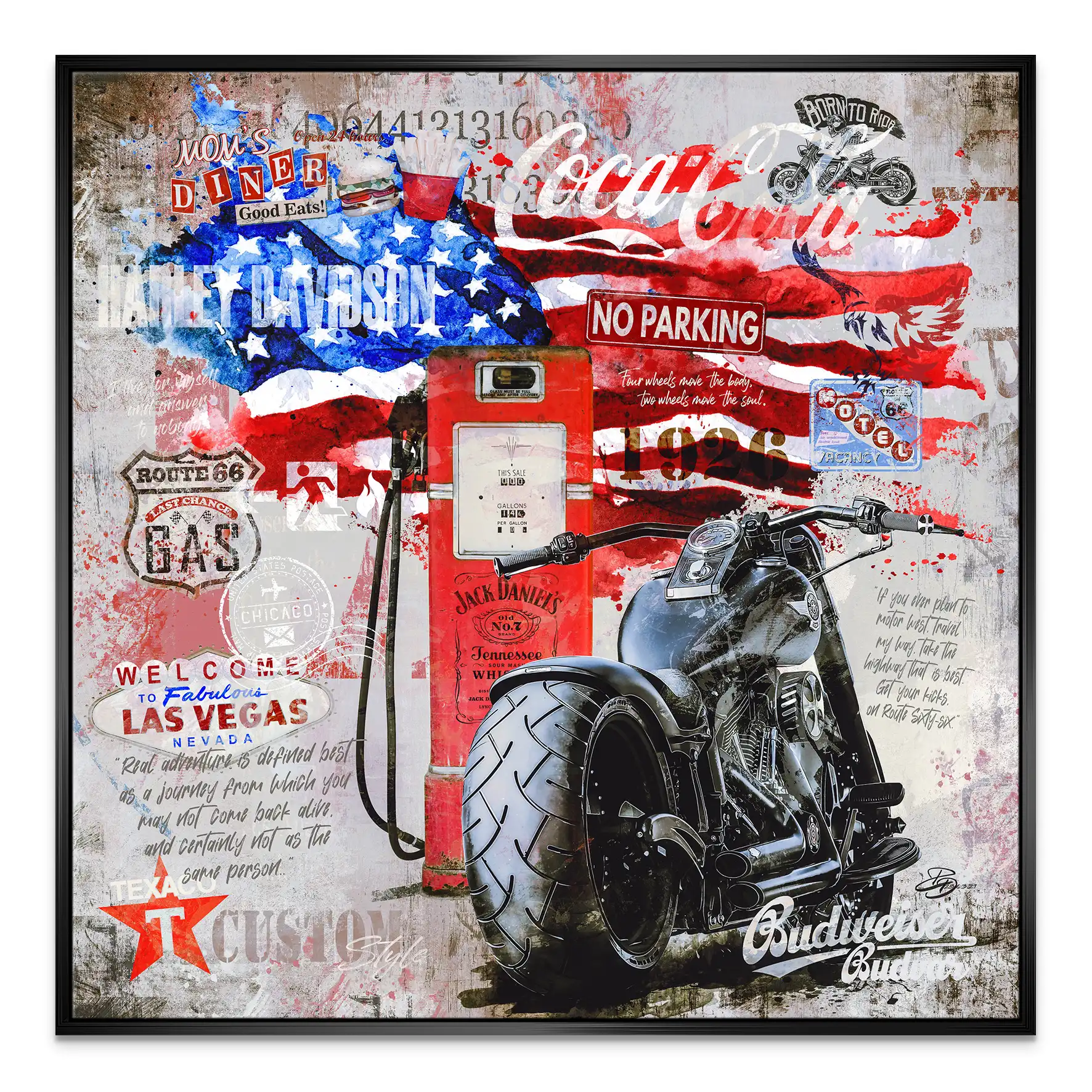 Harley USA Pop Art Nr.3 Leinwand Bild INGALERIE