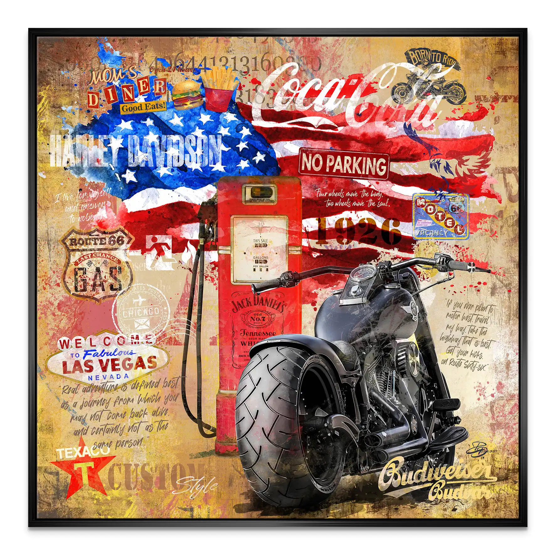 Harley USA Pop Art Leinwand Bild INGALERIE