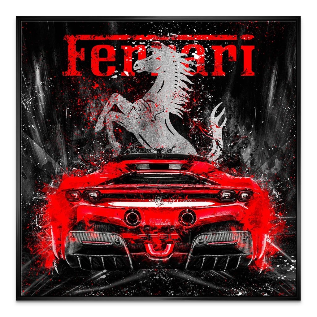 Ferrari SF90 Abstrakt Leinwand Bild INGALERIE