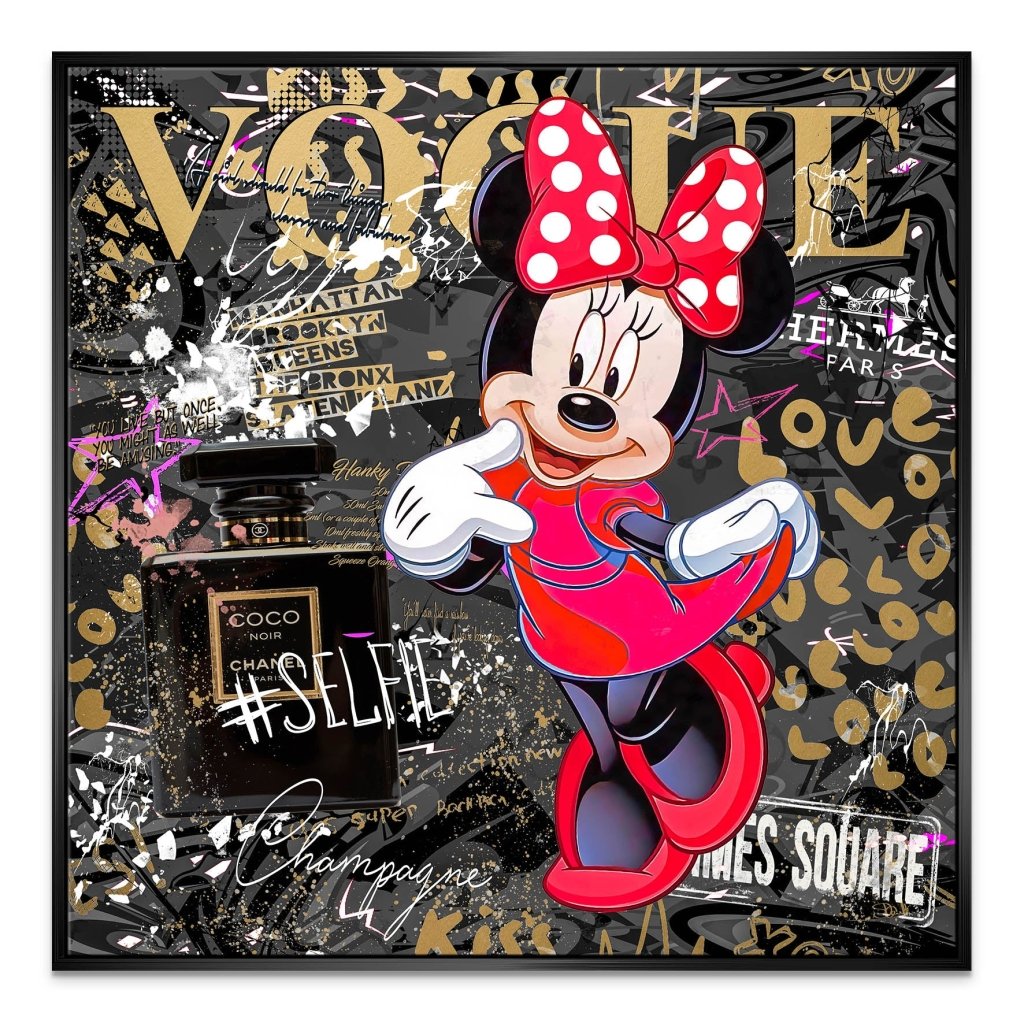 Minnie Vogue Gold Pop Art Leinwand Bild INGALERIE