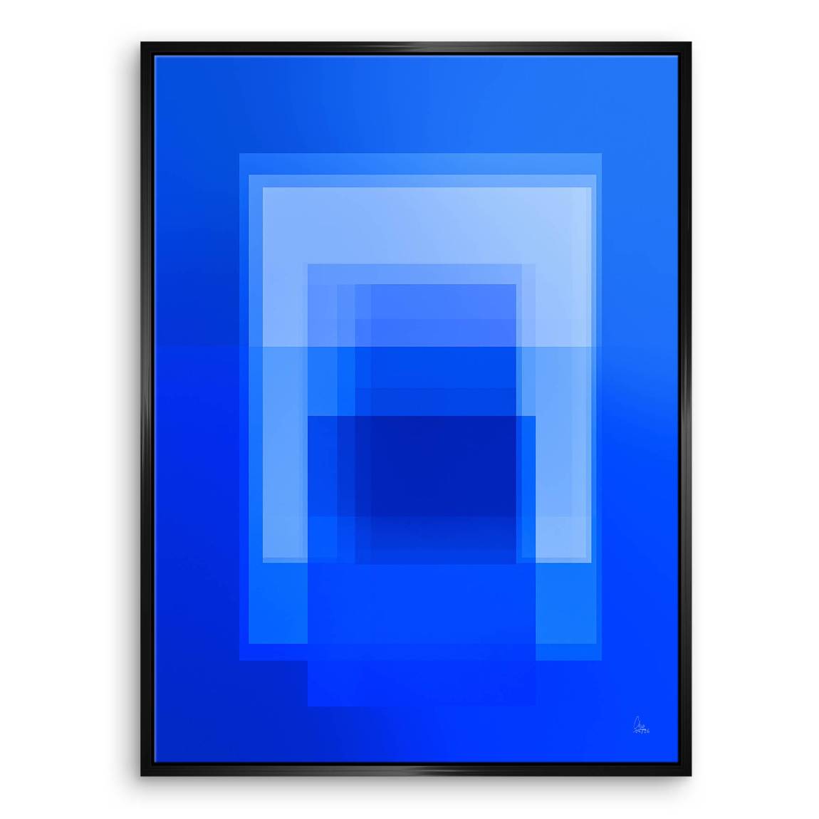 Kobaltblaue Geometrie Leinwand Bild
