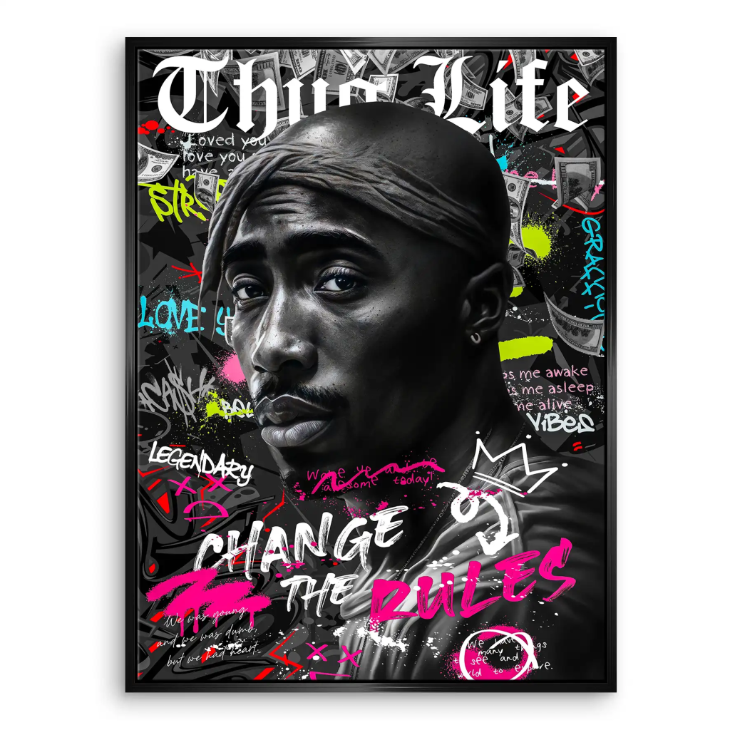 Pop Art Tupac Rules Leinwand Bild INGALERIE