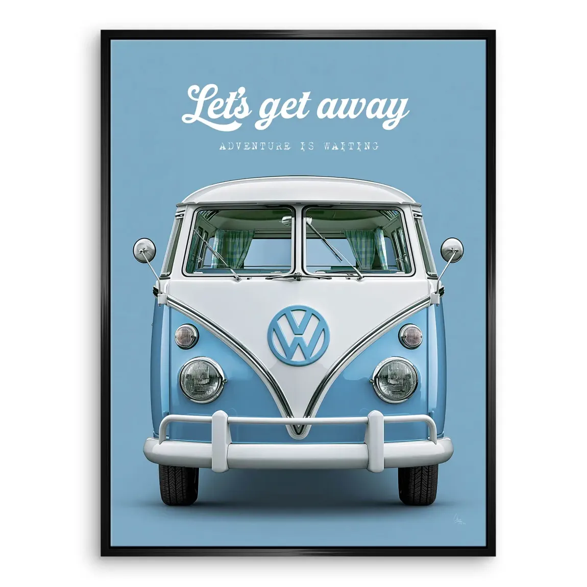 Blue VW Bulli Leinwand Bild