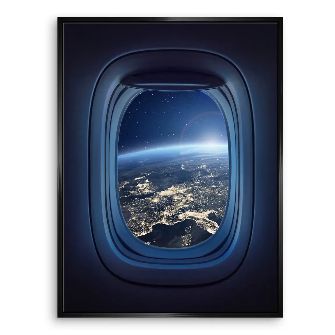 Flugzeugfenster Orbit Leinwand Bild