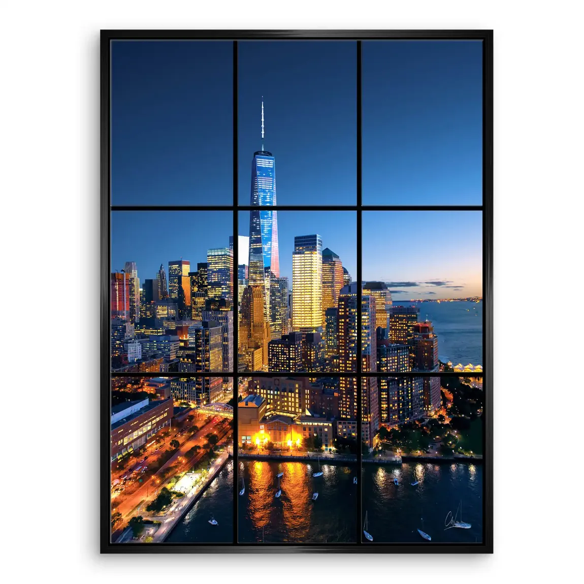 Skyline Lights New York Leinwand Bild