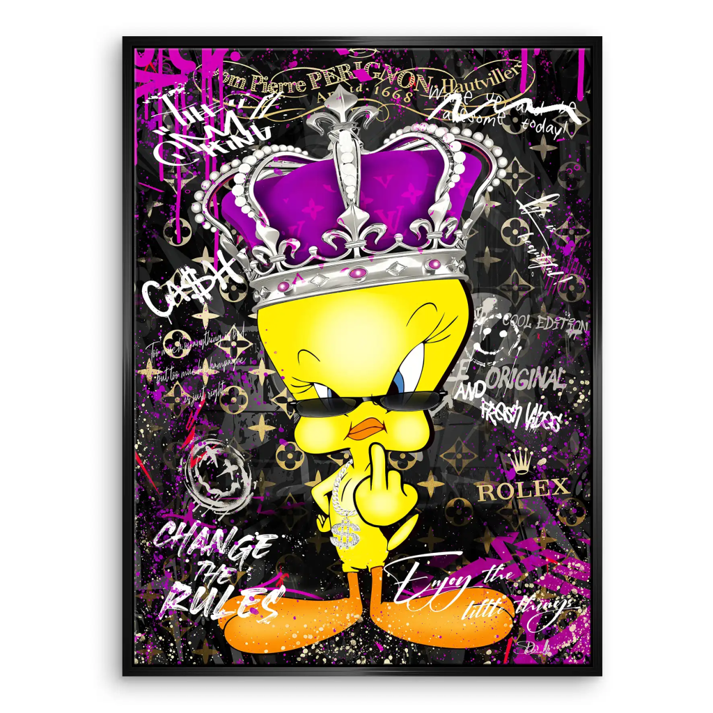 Pop Art Tweety Change the Rules Leinwand Bild INGALERIE