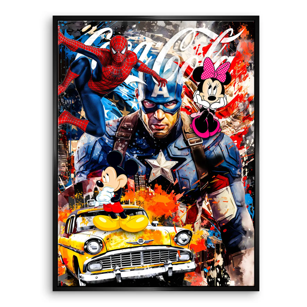 Captain Amerika Pop Art Leinwand Bild INGALERIE