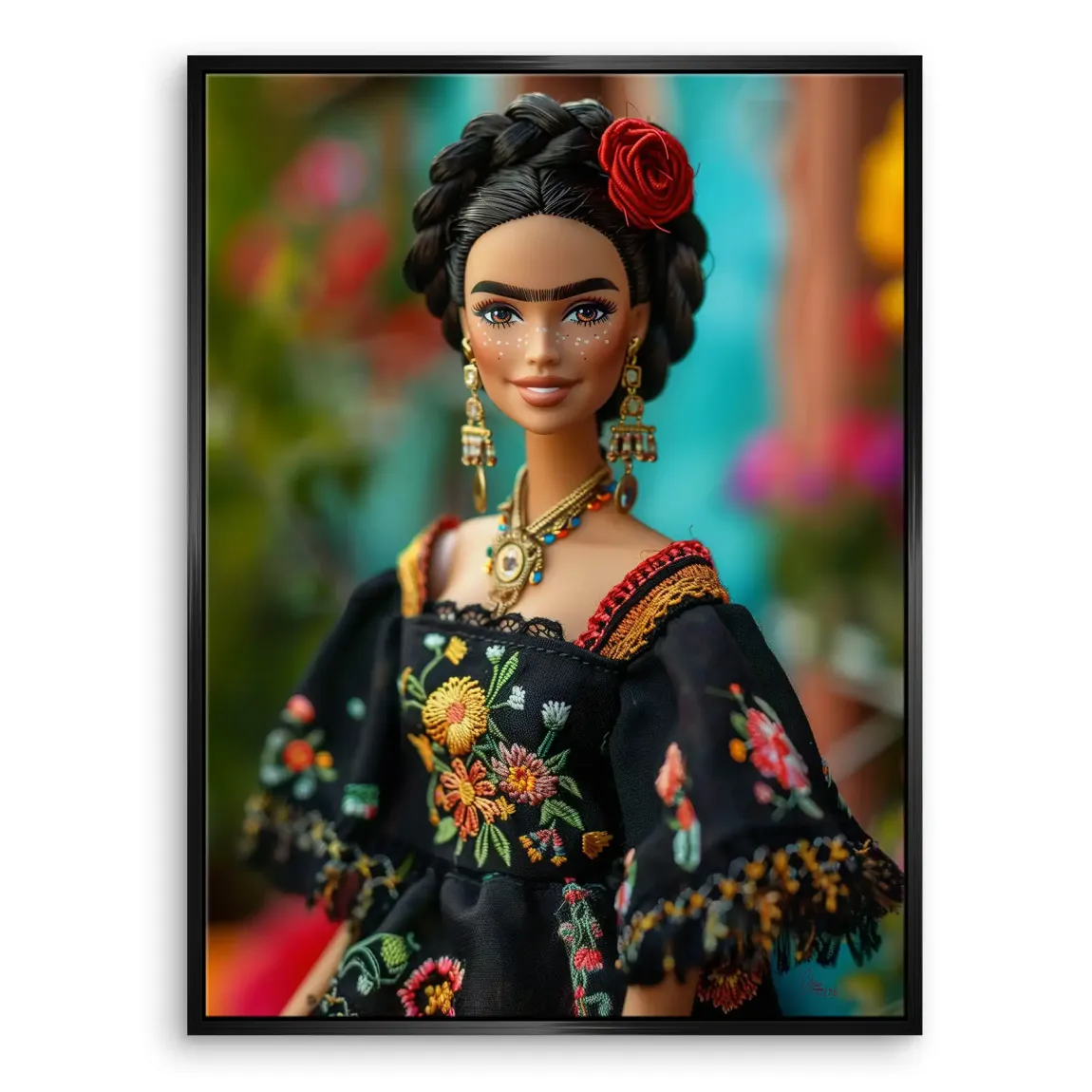 Frida Barbie Smile Leinwand Bild