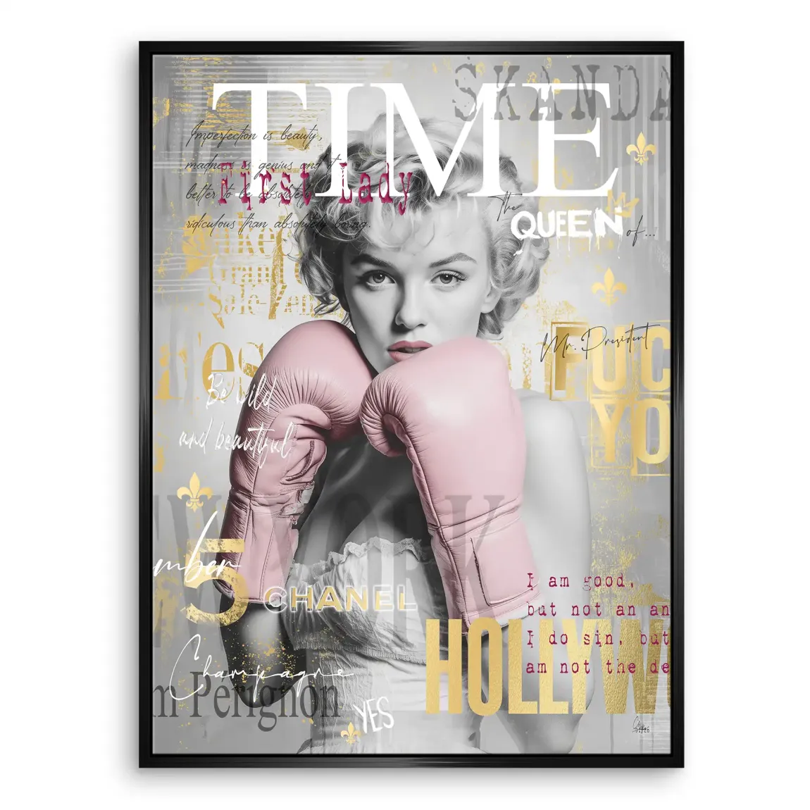 Marilyn Monroe Champ Pop Art Leinwand Bild