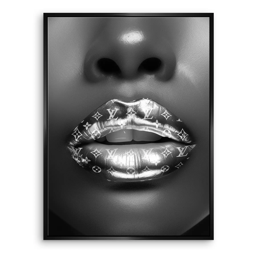 Vuitton Silver Lips Leinwand Bild INGALERIE