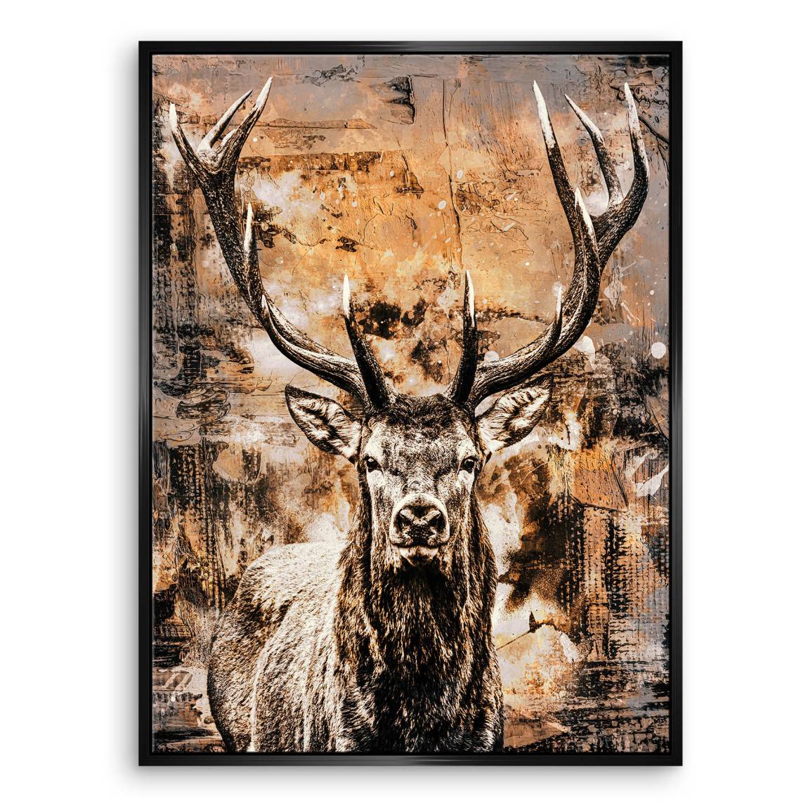 Hirsch Abstrakt Art Leinwand Bild