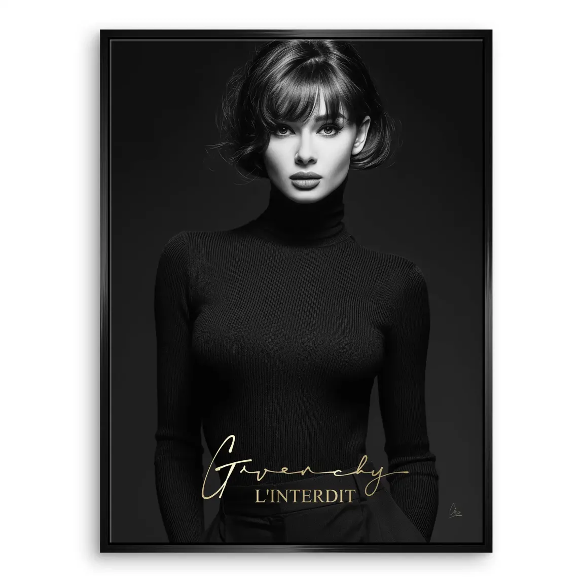 Audrey Givenchy Noir Leinwand Bild