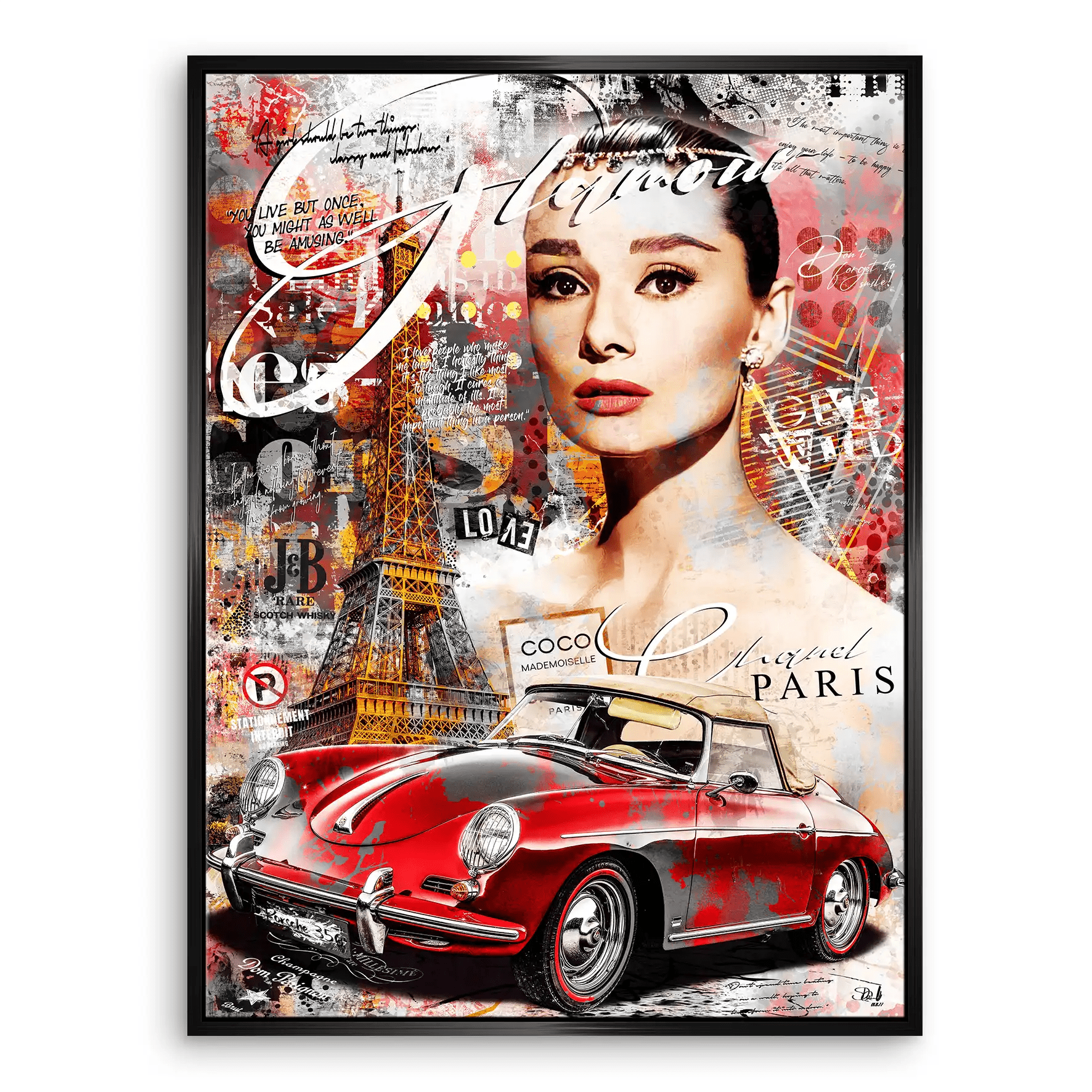 Audrey Porsche Pop Art Leinwand Bild INGALERIE