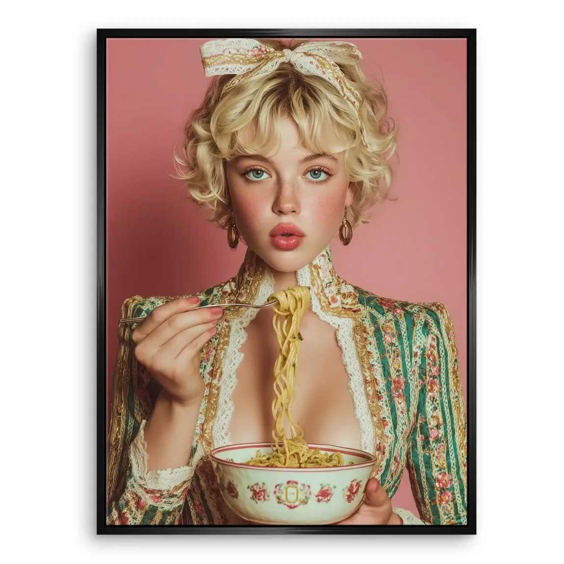 La Dolce Noodle Lady Leinwand Bild