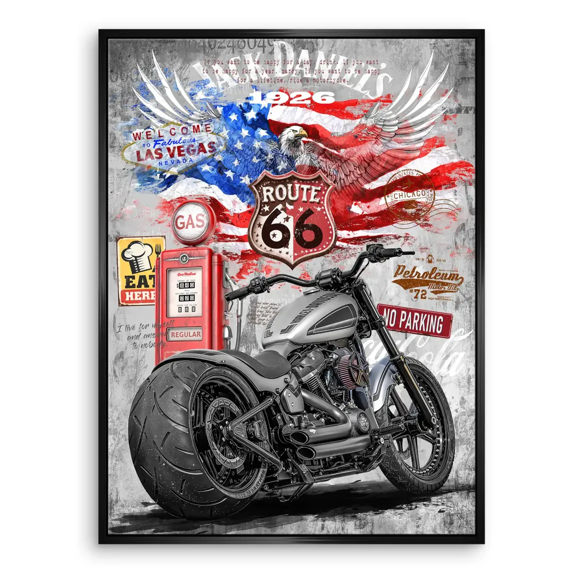 Harley Road Pop Art Leinwand Bild