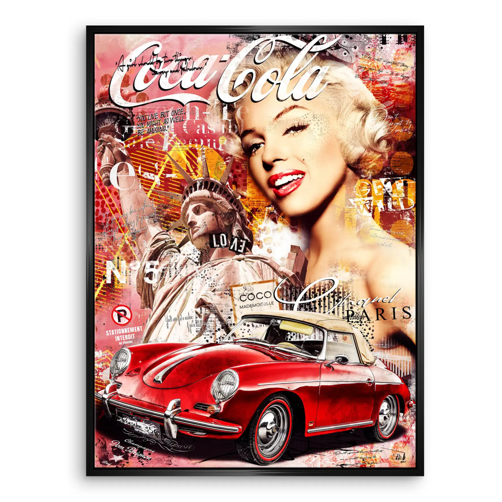 Marilyn Monroe Speedster Pop Art Leinwand Bild INGALERIE