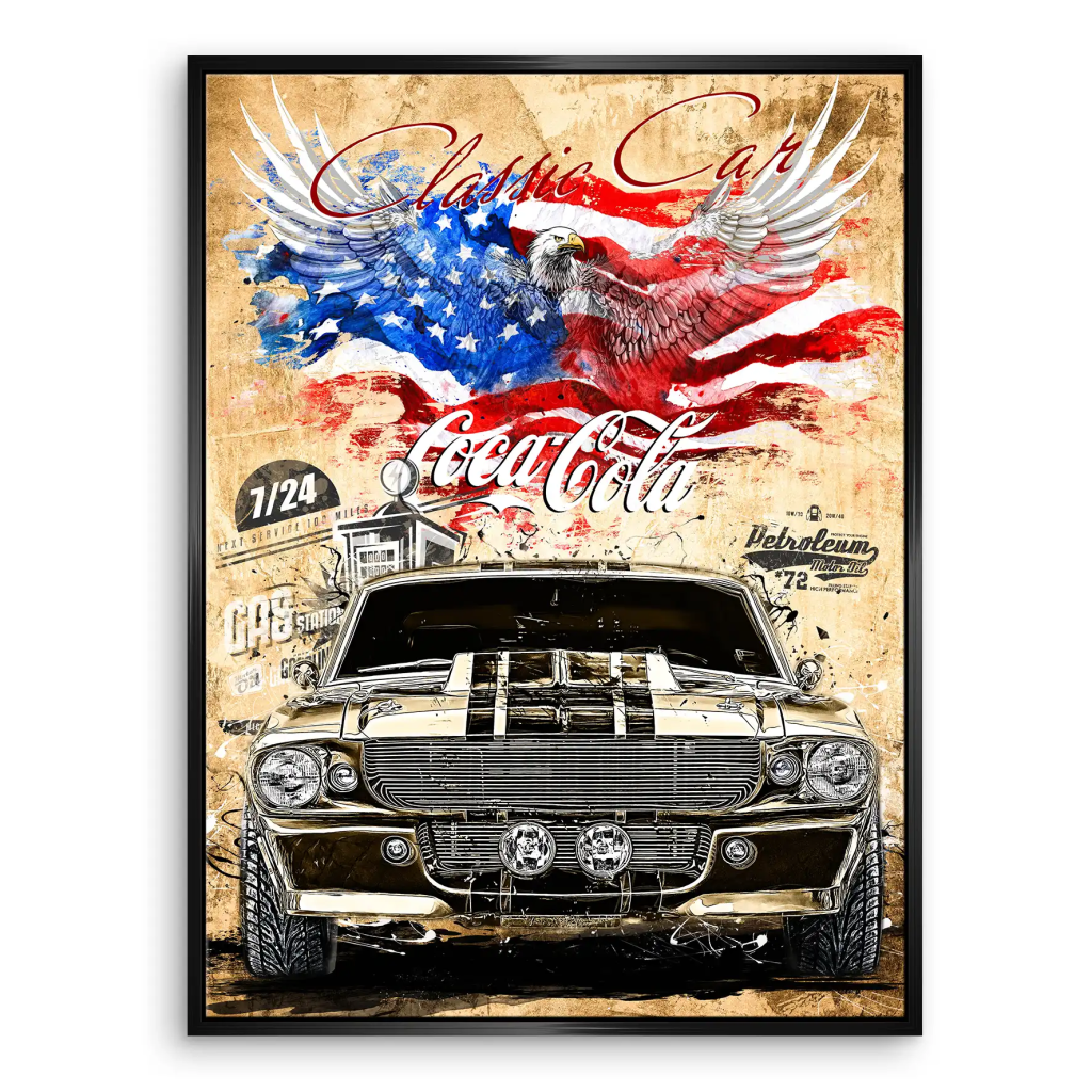 Ford Mustang Pop Art Retro Style Leinwand Bild INGALERIE