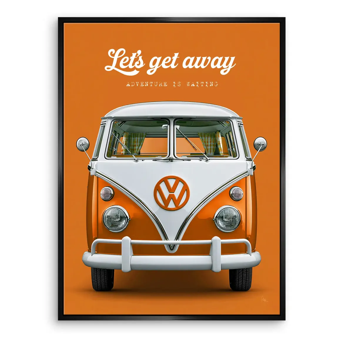 Orange VW Bulli Leinwand Bild