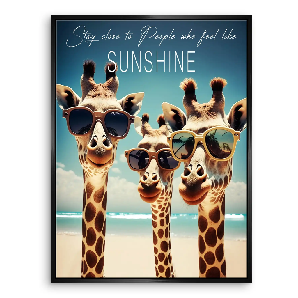 Giraffe Sunshine Leinwand Bild INGALERIE