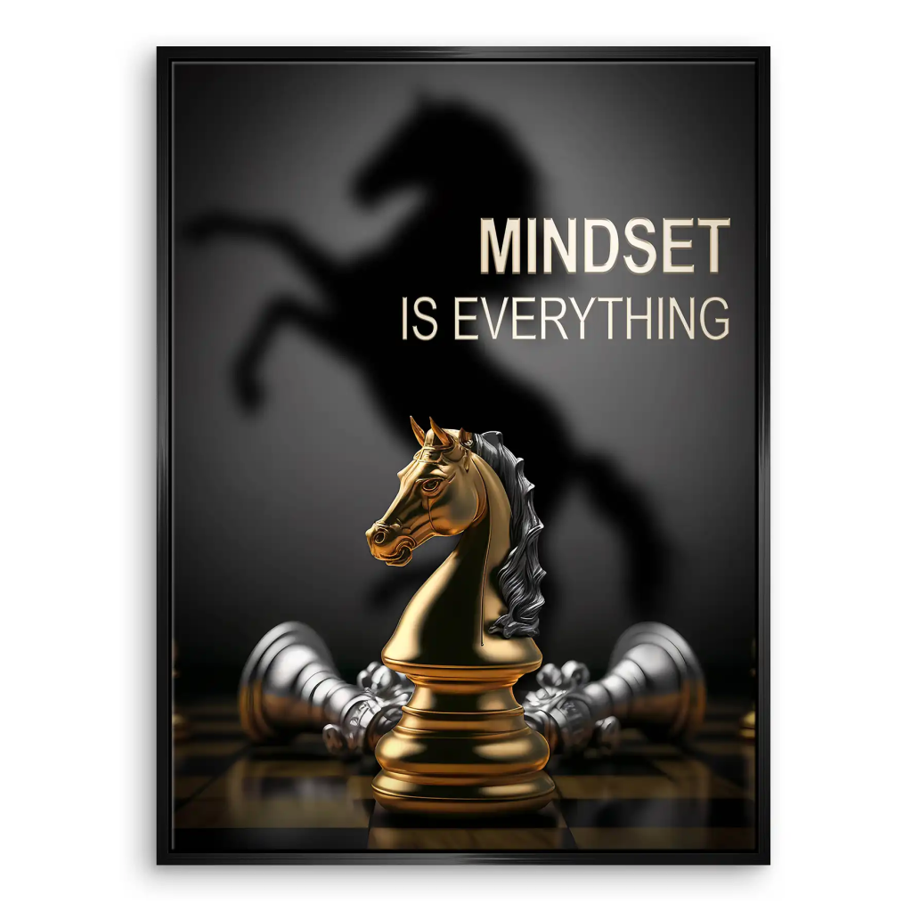 Motivation Schachfigur Springer Leinwand Bild INGALERIE