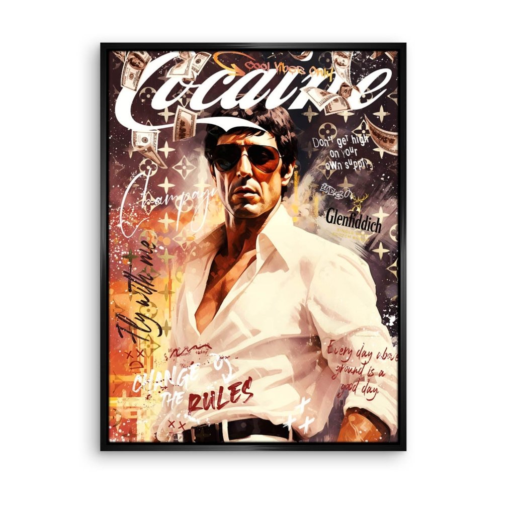 Leinwand Bild Scarface Cocaine INGALERIE