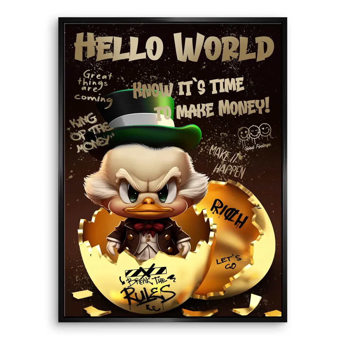 Money Master Dagobert Duck Leinwand Bild