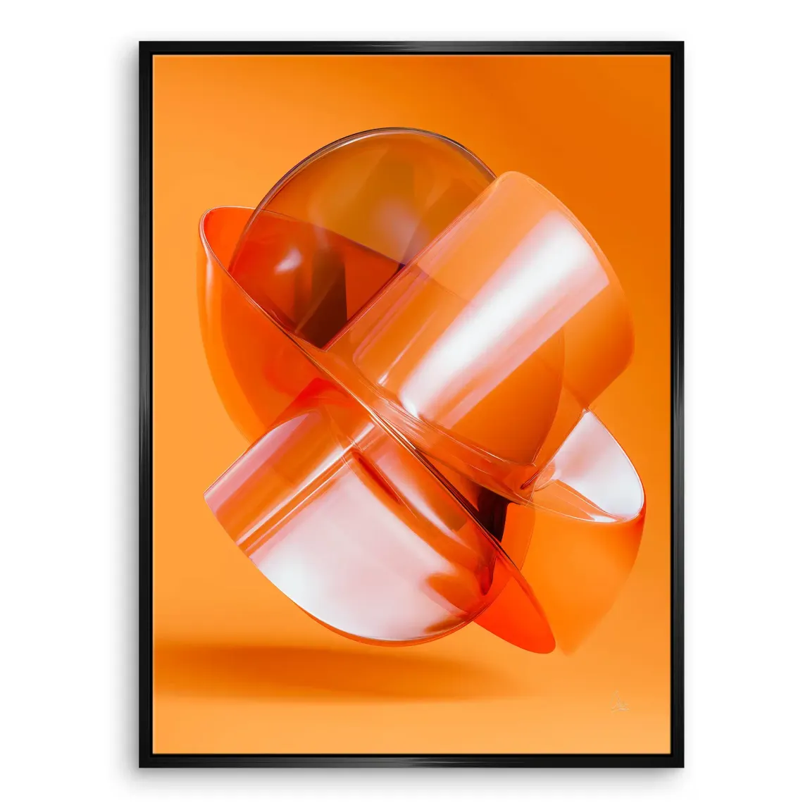 Orange Amber Abstrakt Leinwand Bild