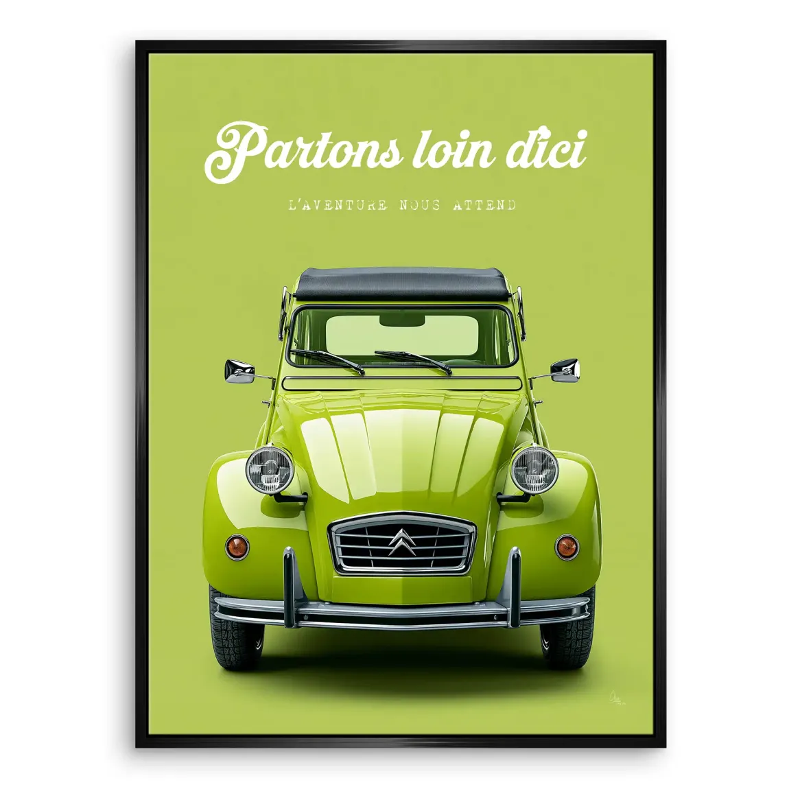 Green Citroen 2CV Leinwand Bild