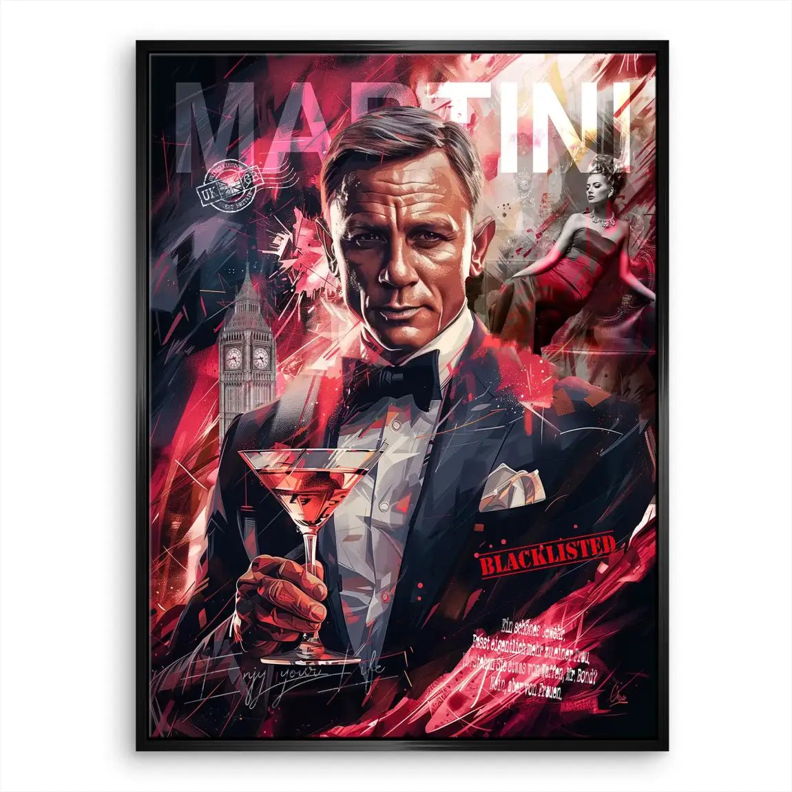 Bond Martini Style Leinwand Bild INGALERIE