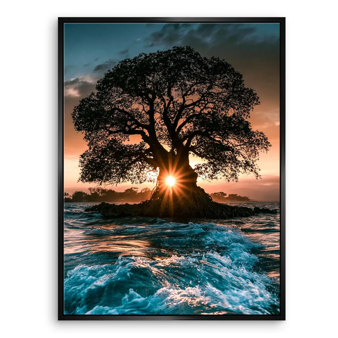 Sonnenbaum Leinwand Bild
