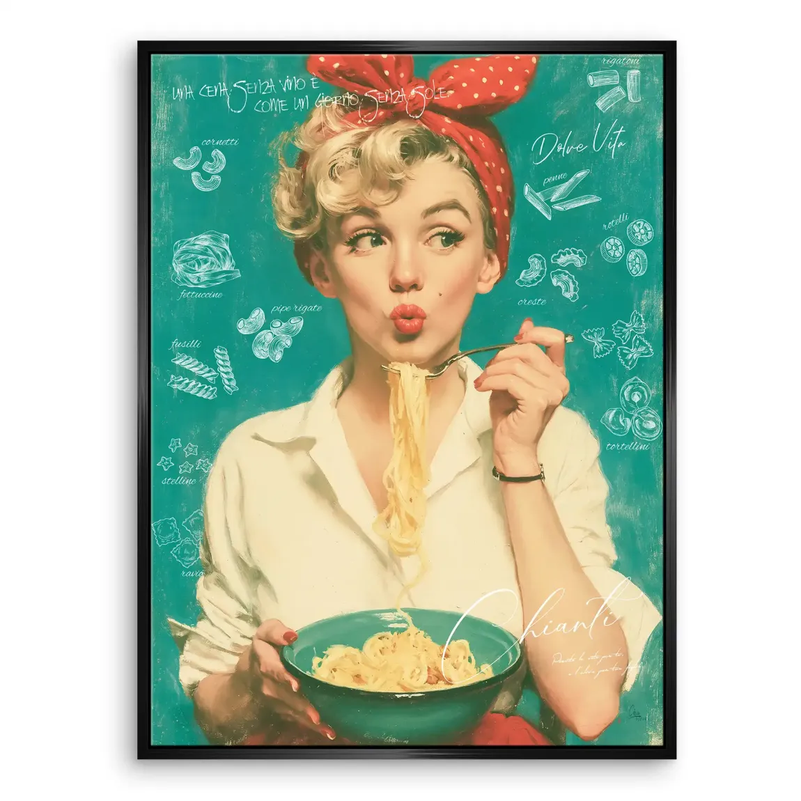 Marilyn Monroe Pasta Leinwand Bild