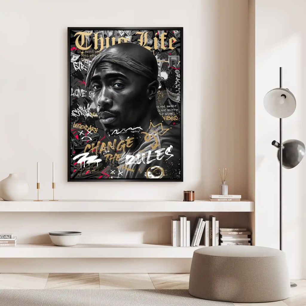 Pop Art Tupac Thug Life Leinwand Bild INGALERIE