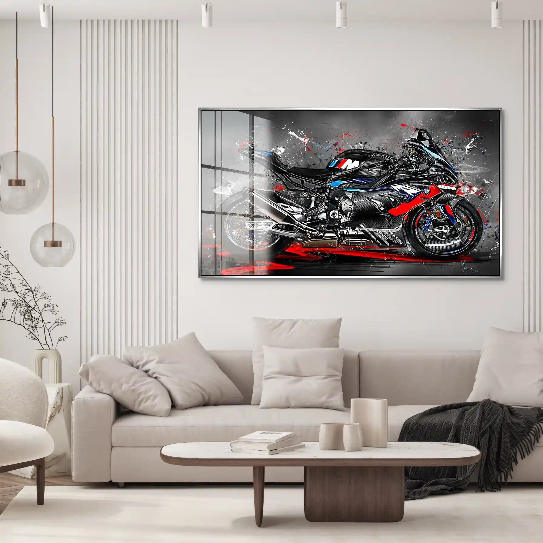 BMW M1000 Motorrad Abstrakt Black Style Acrylglas Bild INGALERIE