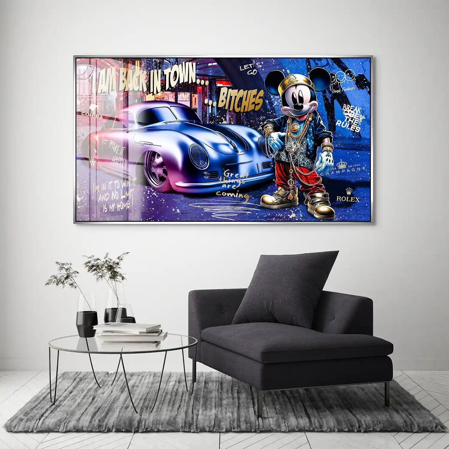 Micky Porsche 356 Pop Art Style Acrylglas Bild INGALERIE