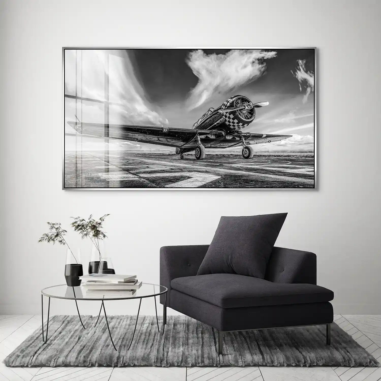 Retro Propeller Flugzeug Acrylglas Bild INGALERIE